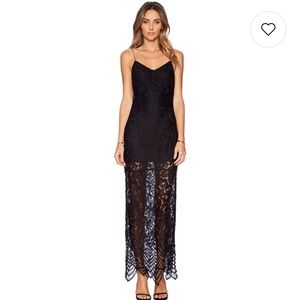 Jhene Aiko & Lovers + Friends lace maxi dress